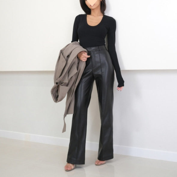 Winter Foundation Straight-leg Trousers Fleece-lined Thickened