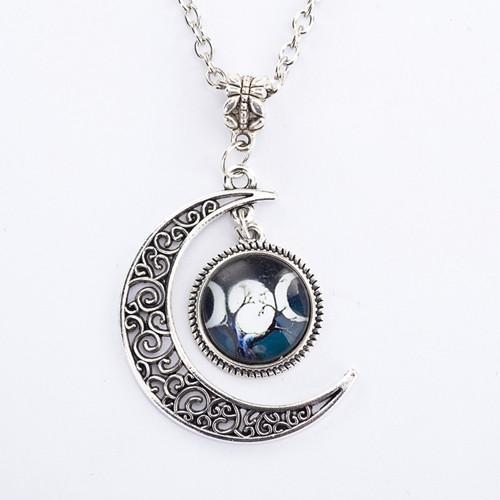 TRIPLE MOON GODDESS PENDANT NECKLACE