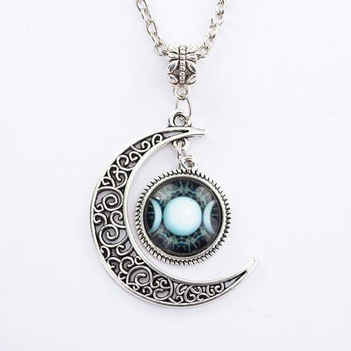 TRIPLE MOON GODDESS PENDANT NECKLACE