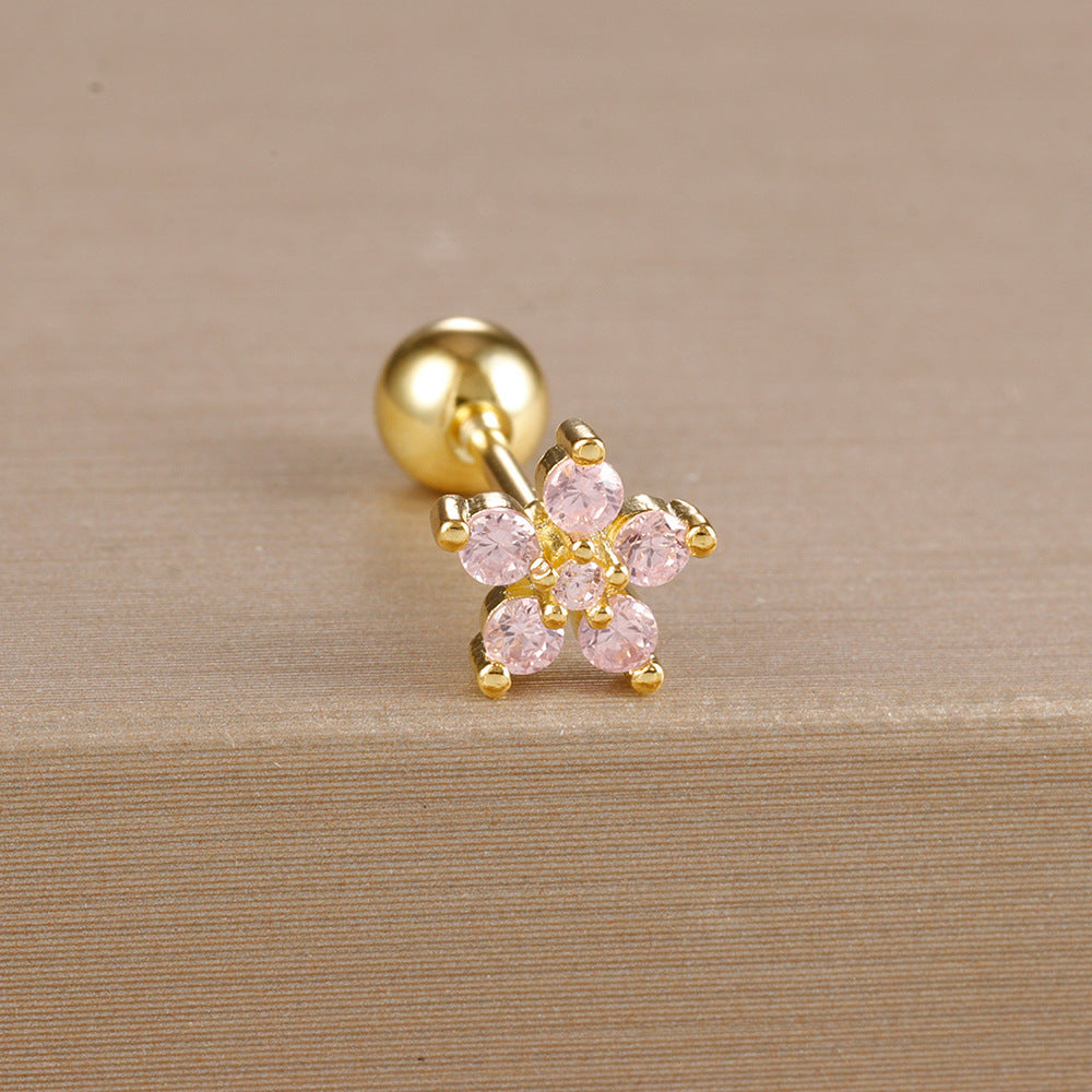 Fashion Trend Diamond Flower Earrings