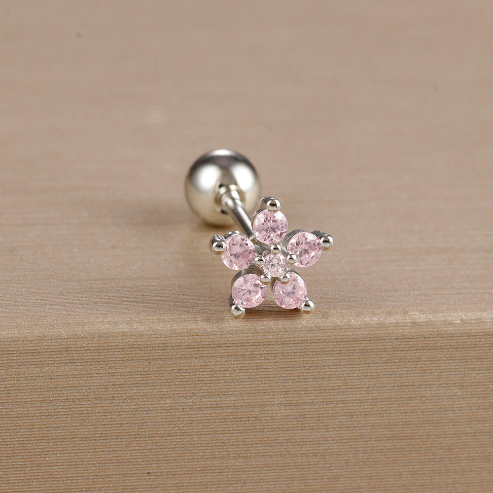 Fashion Trend Diamond Flower Earrings