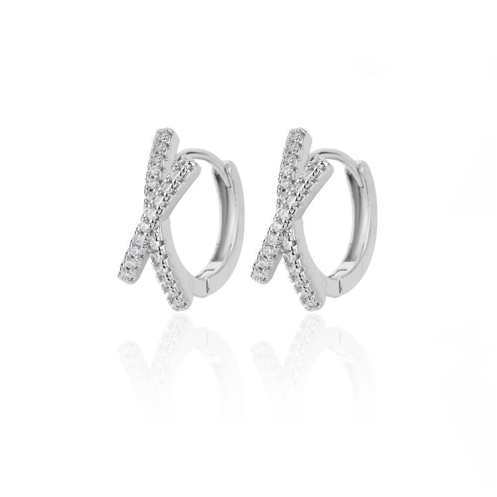 Personality Minimalist Elegant Love Design Inlaid Zircon Ear Ring