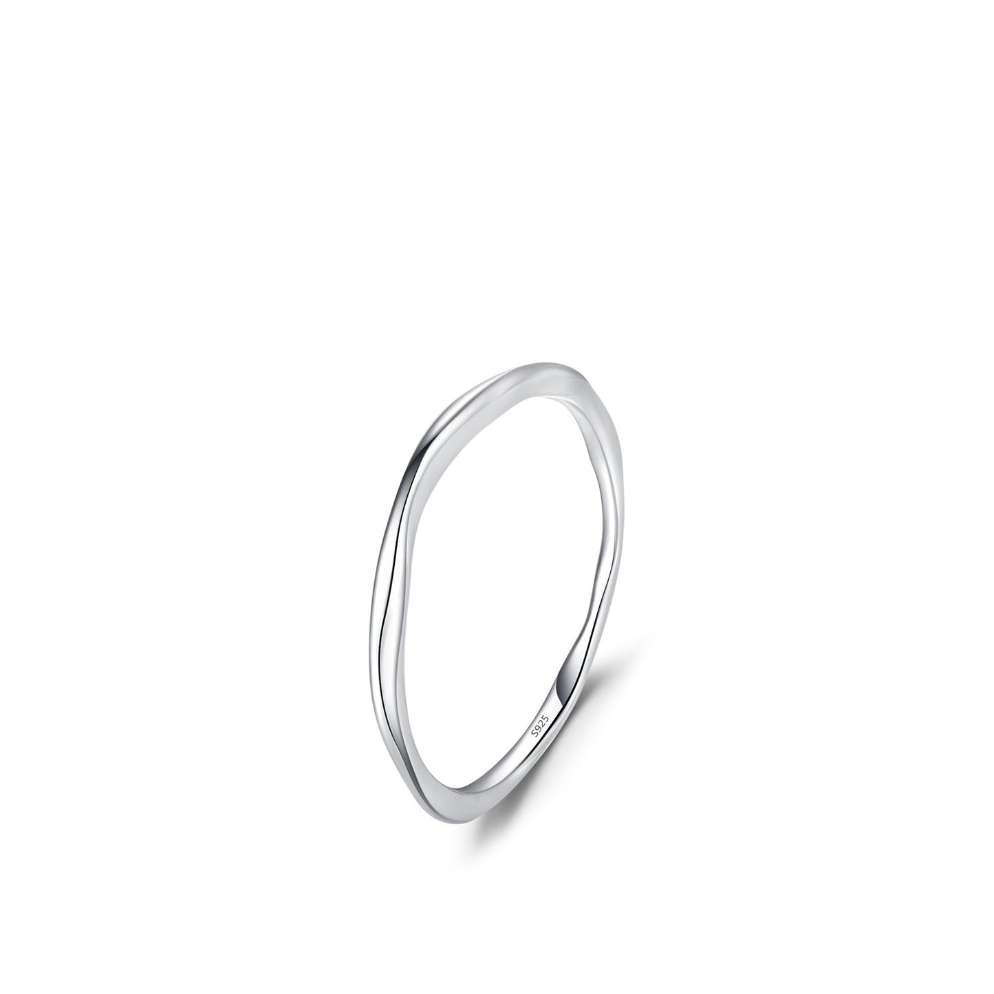 S925 Sterling Silver Minimalist Irregular Pleated Texture Ring