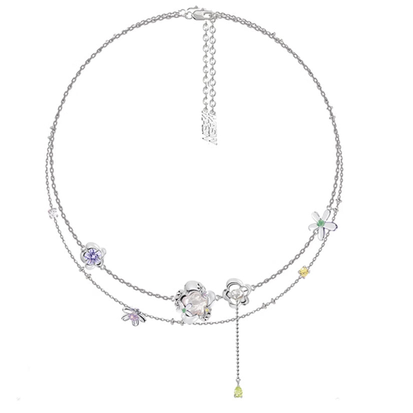 Secret Garden Series Colorful Flower Double-layer Necklace