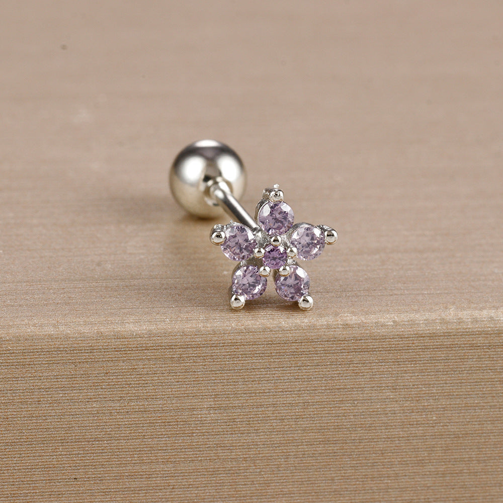 Fashion Trend Diamond Flower Earrings