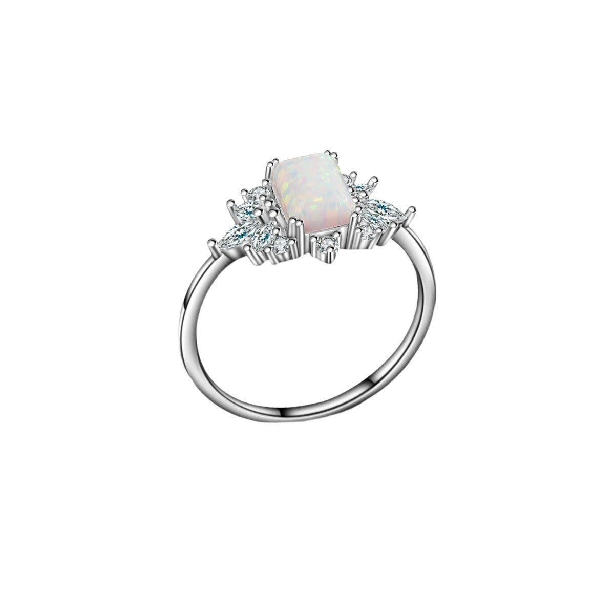 Simple Fashion Personality Opal Square Ring